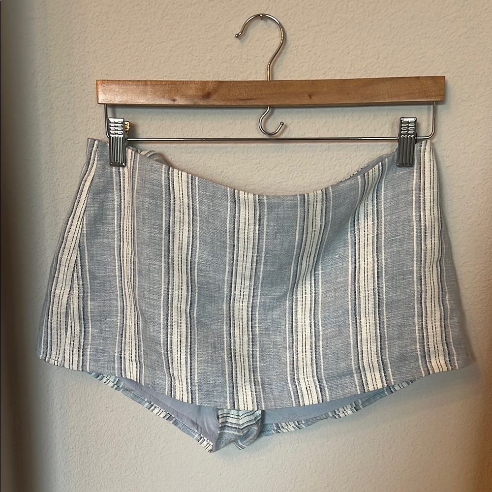 Reformation Blue and White Striped Skort